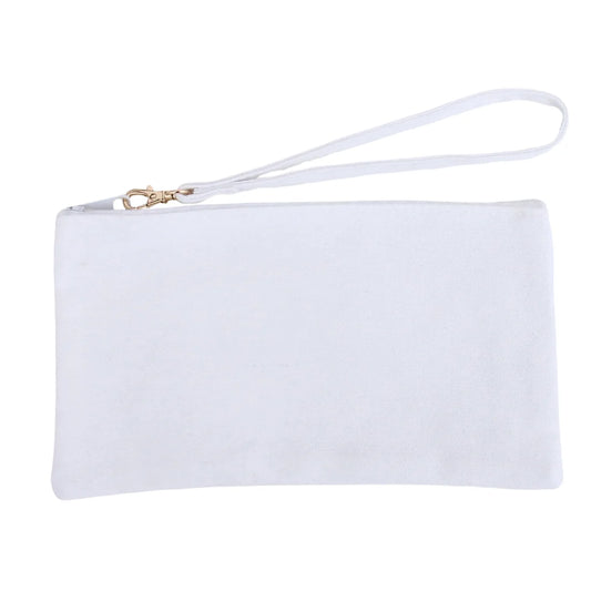 Cotton Wristlet Bag - White